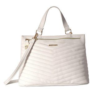 Womans WHITE HANDBAG CHEVRON SATCHEL
